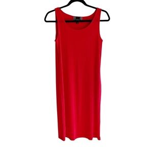 Vintage Slinky Brand Red Travel Stretch Sleeveless Midi Dress